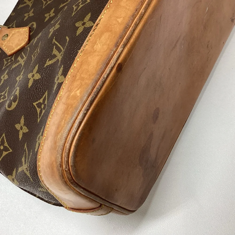 Louis Vuitton Monogram Alma Handbag Brown Coated Canvas Leather